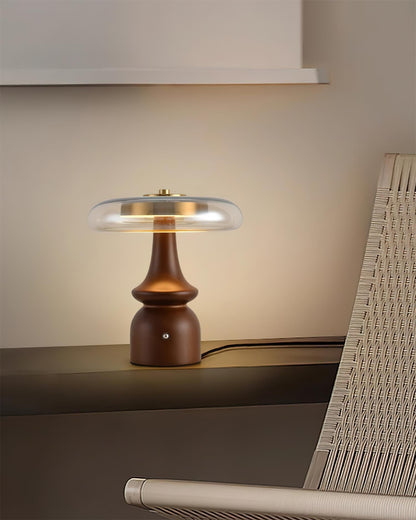Warm Amber Glass Table Lamp
