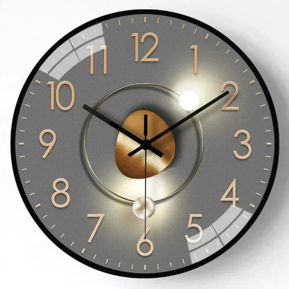 Simple Non Ticking Wall Clock for Living Room Decor
