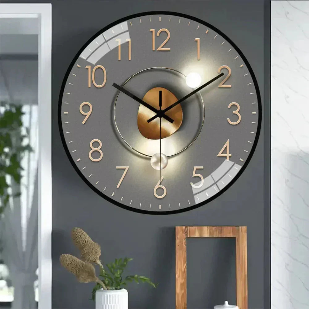 Simple Non Ticking Wall Clock for Living Room Decor