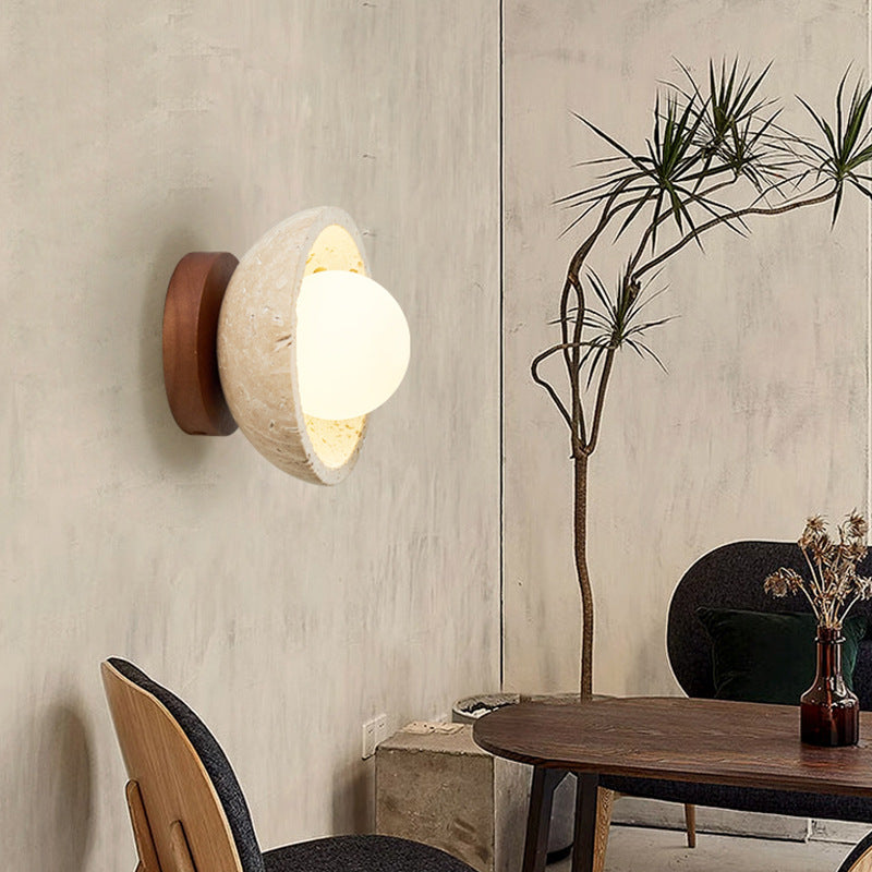 Rustic Stone LED Wall Light Fixture - Fesara