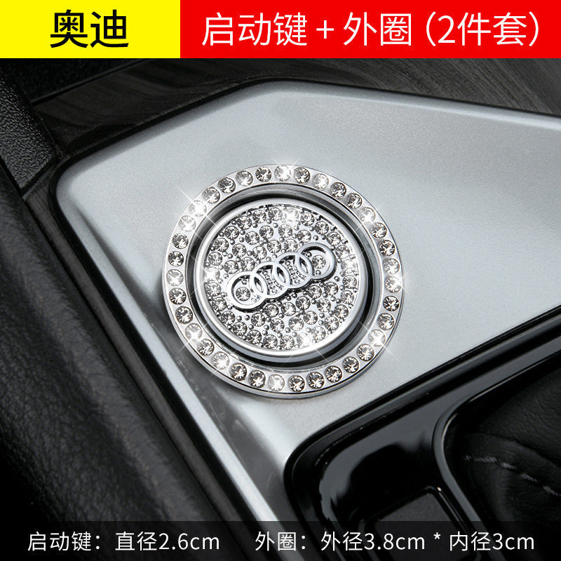 Luxury Crystal Car Starter Button Ring Cover