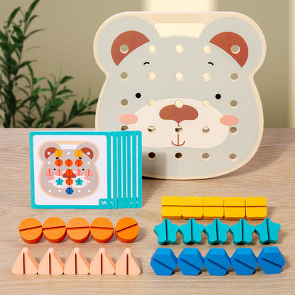 Colorful Wooden Bear Board for Kids Craft Kit - Fesara