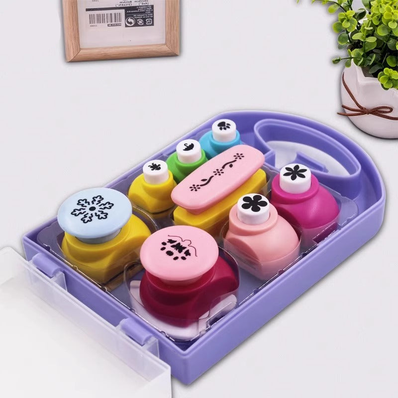 Kids Safe Cutting Scissors and Punch Tool Set