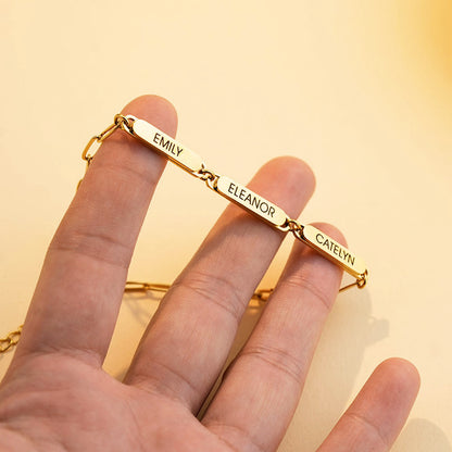 Customizable Family Tree Paperclip Charm Bracelet