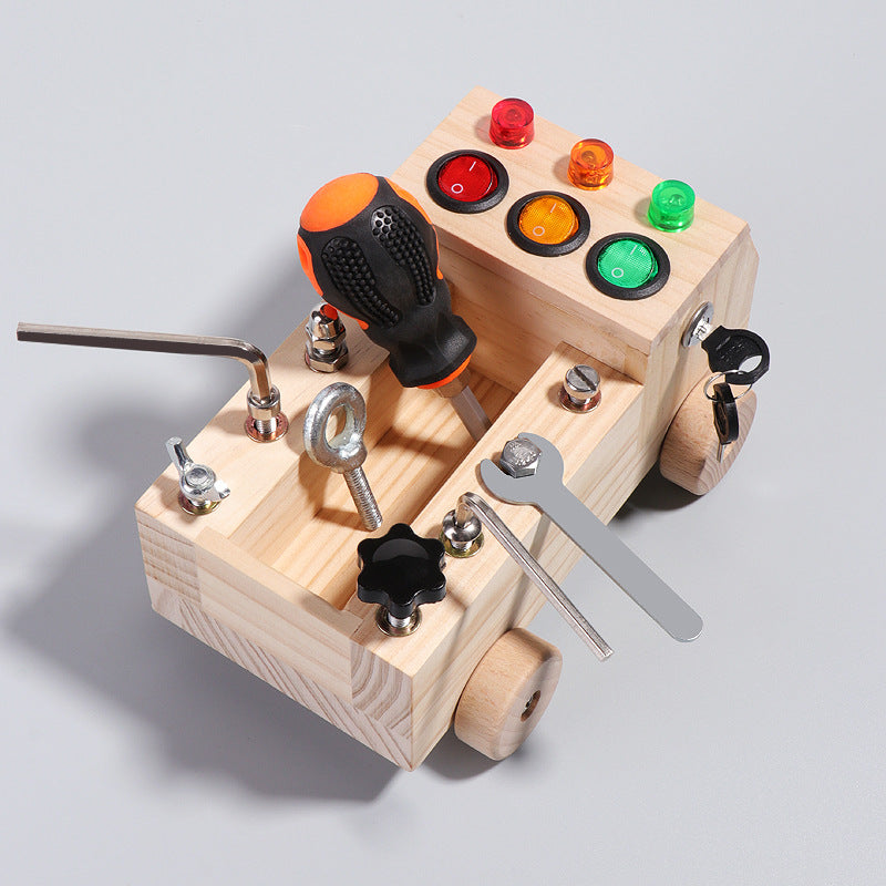 Green Wooden Montessori Fire Truck Toy