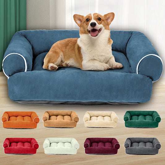 Plush Dog Bed with Removable Cover - Supportive Pet Mattress - Fesara