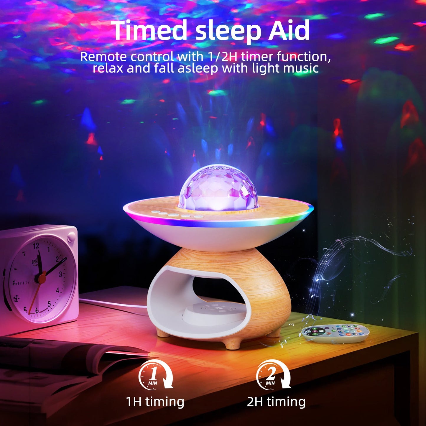 Colorful LED Wireless Charger Table Lamp