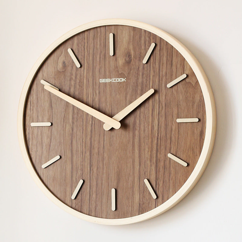 Simple Silent Wood Wall Clock 12 Inches