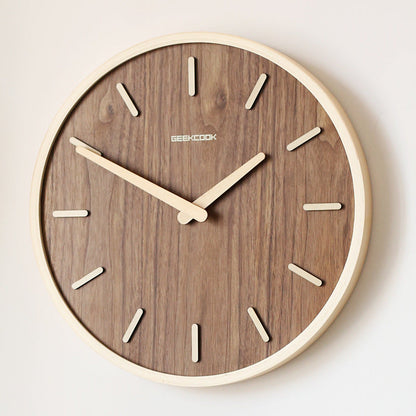 Simple Silent Wood Wall Clock 12 Inches