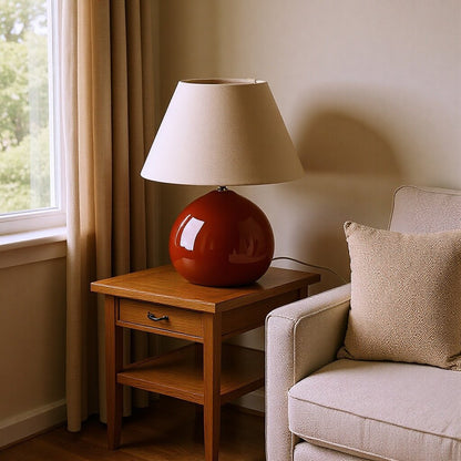Classic Brown Wooden Table Lamp