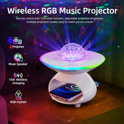 Colorful LED Wireless Charger Table Lamp