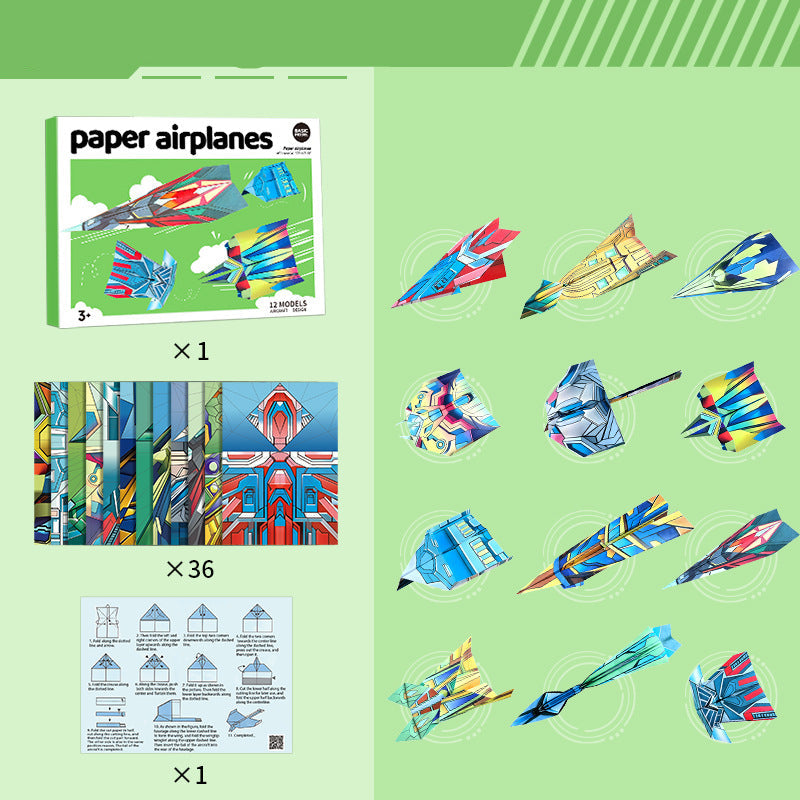 Easy Build Paper Airplane Kit with Guide