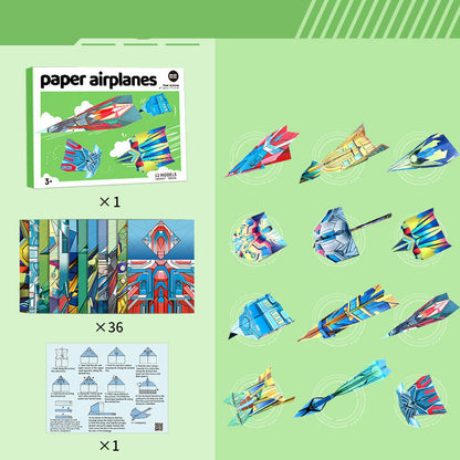 Easy Build Paper Airplane Kit with Guide