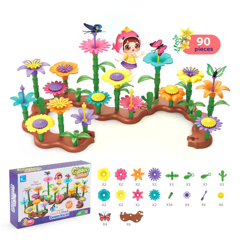 Colorful Blooming Brick Toy Set