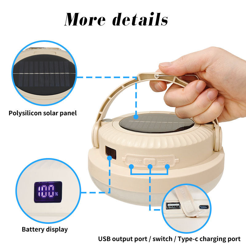 Durable Waterproof Solar Powered Camping LED Light