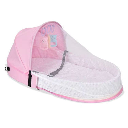 Portable Baby Bed with Mosquito Net and Canopy