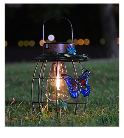 Rustic Solar Metal Outdoor Hanging Garden Lamp