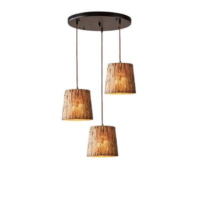 Rustic Wooden Pendant Light with Earthy Charm