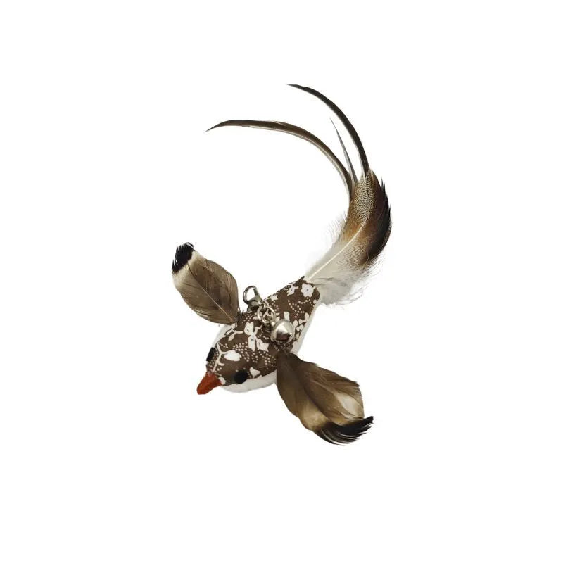 Fun Feather Teaser Cat Toy with Real Bird Motion