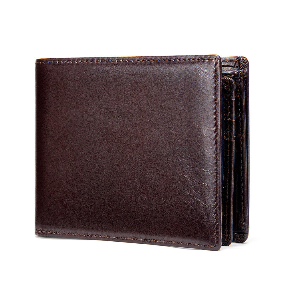 Thin Mens Leather RFID Wallet - Secure Slim Design