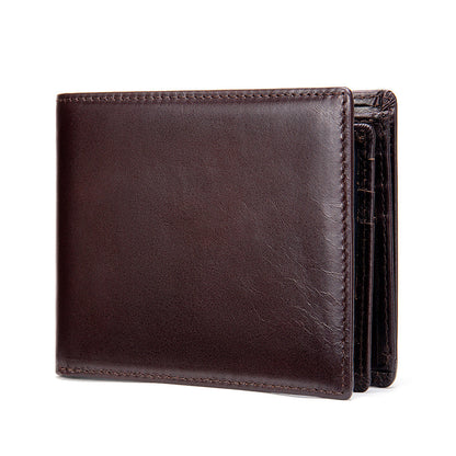 Thin Mens Leather RFID Wallet - Secure Slim Design