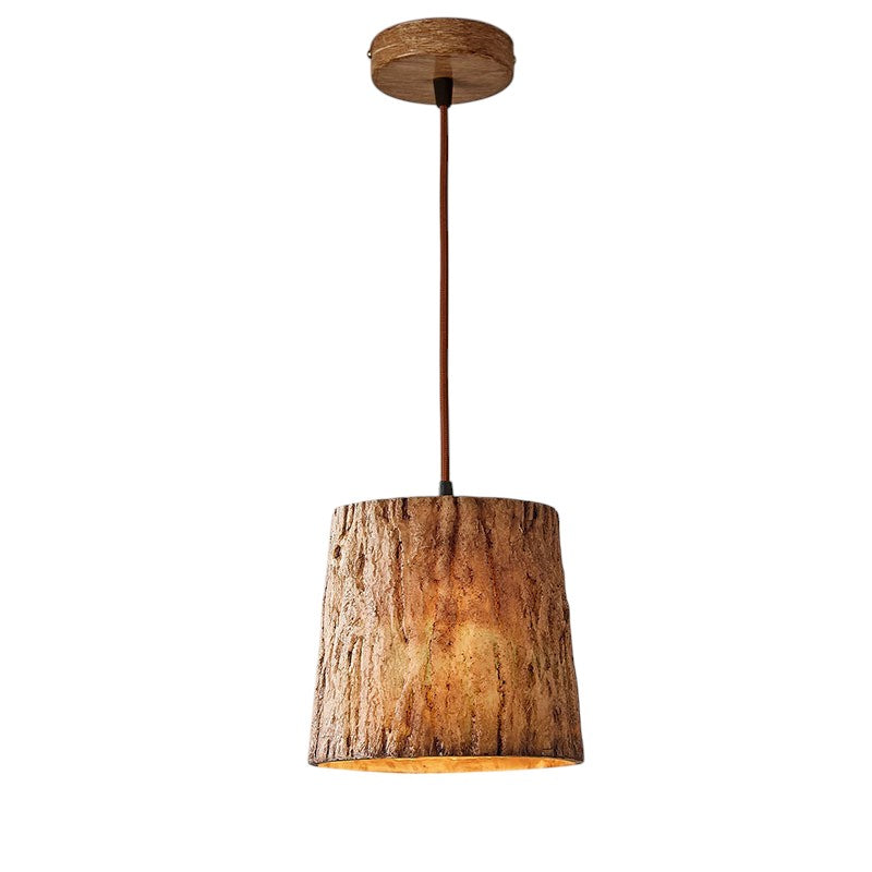 Rustic Wooden Pendant Light with Earthy Charm - Fesara