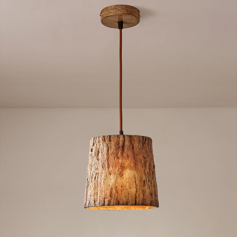 Rustic Wooden Pendant Light with Earthy Charm