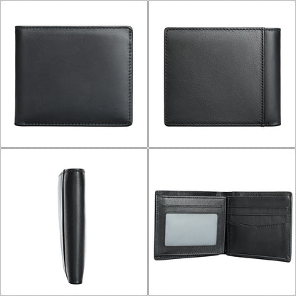 Thin Mens Leather RFID Wallet - Secure Slim Design