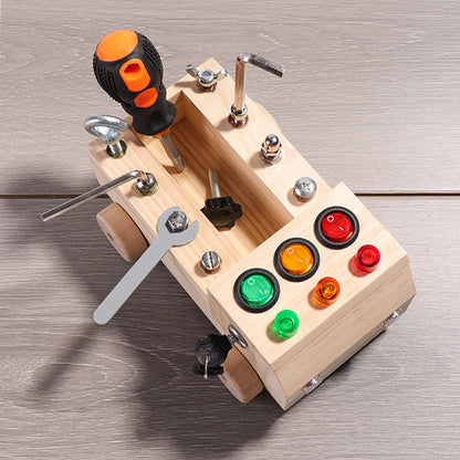 Green Wooden Montessori Fire Truck Toy