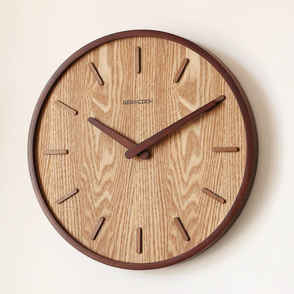 Simple Silent Wood Wall Clock 12 Inches