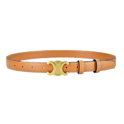 Luxury Gold Buckle Leather Belt