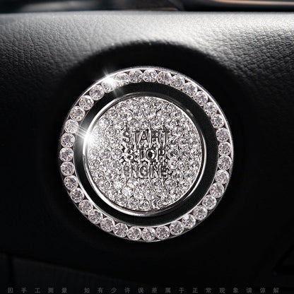 Luxury Crystal Car Starter Button Ring Cover
