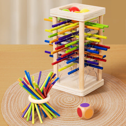 Fun Wooden Ball Toss Skill Toy