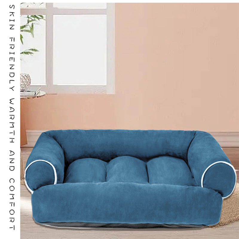 Plush Dog Bed with Removable Cover - Supportive Pet Mattress