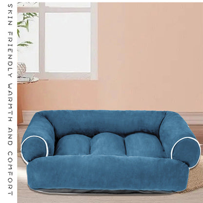 Plush Dog Bed with Removable Cover - Supportive Pet Mattress