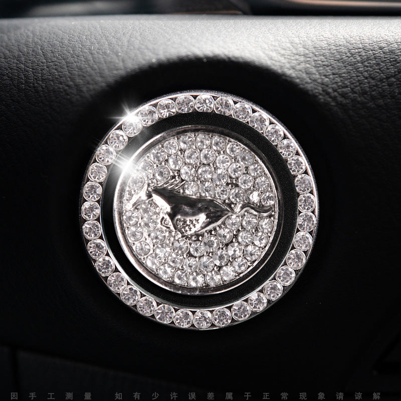 Luxury Crystal Car Starter Button Ring Cover