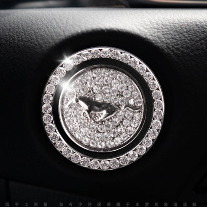 Luxury Crystal Car Starter Button Ring Cover