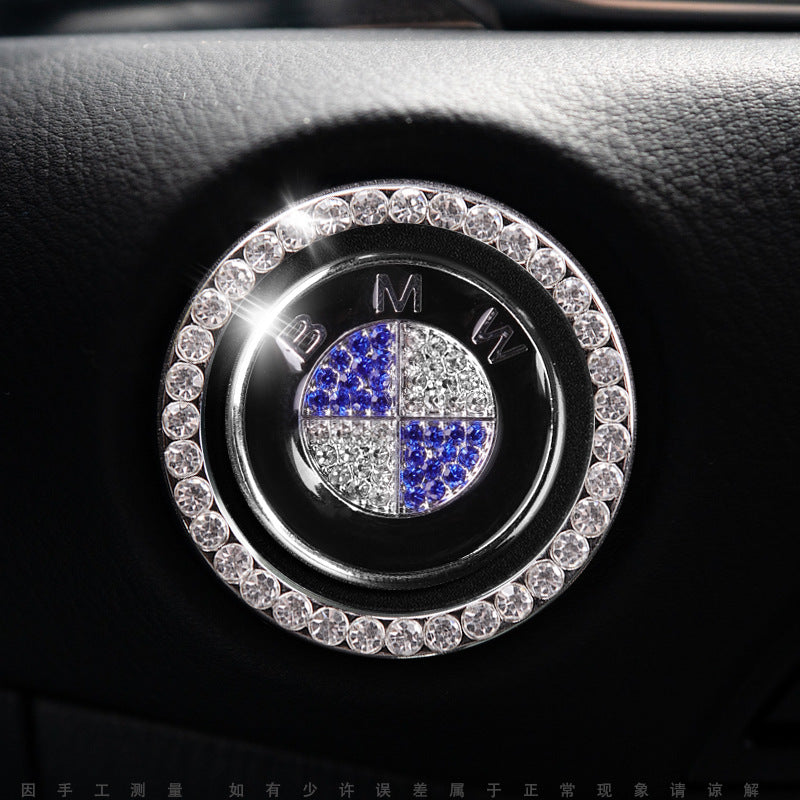 Luxury Crystal Car Starter Button Ring Cover