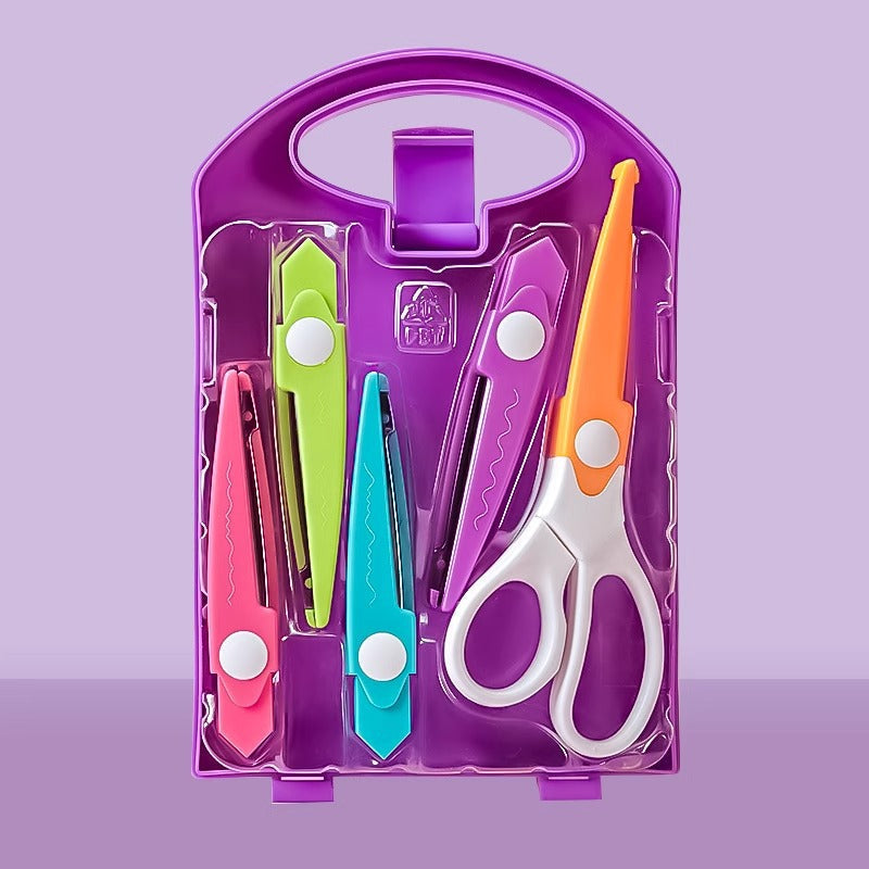 Kids Safe Cutting Scissors and Punch Tool Set - Fesara