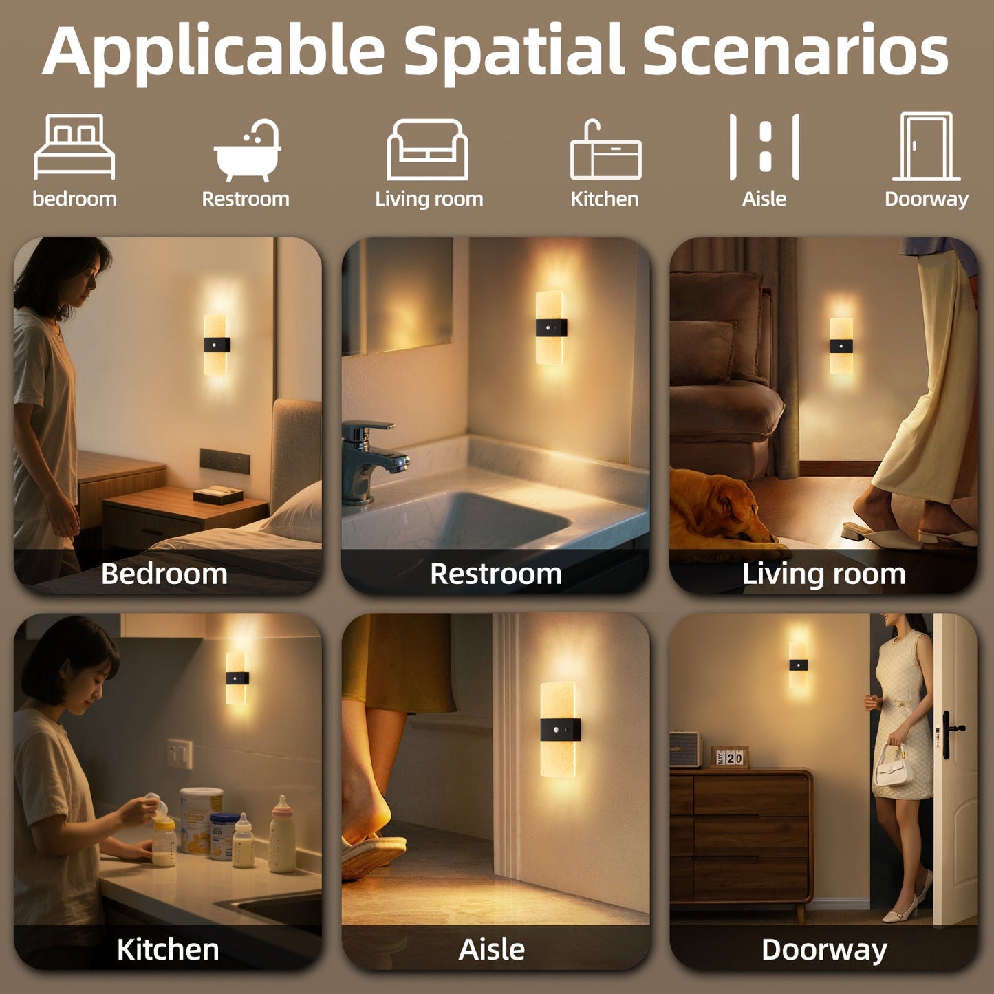 Wireless Motion Sensor Table Lamp, Rechargeable Night Light