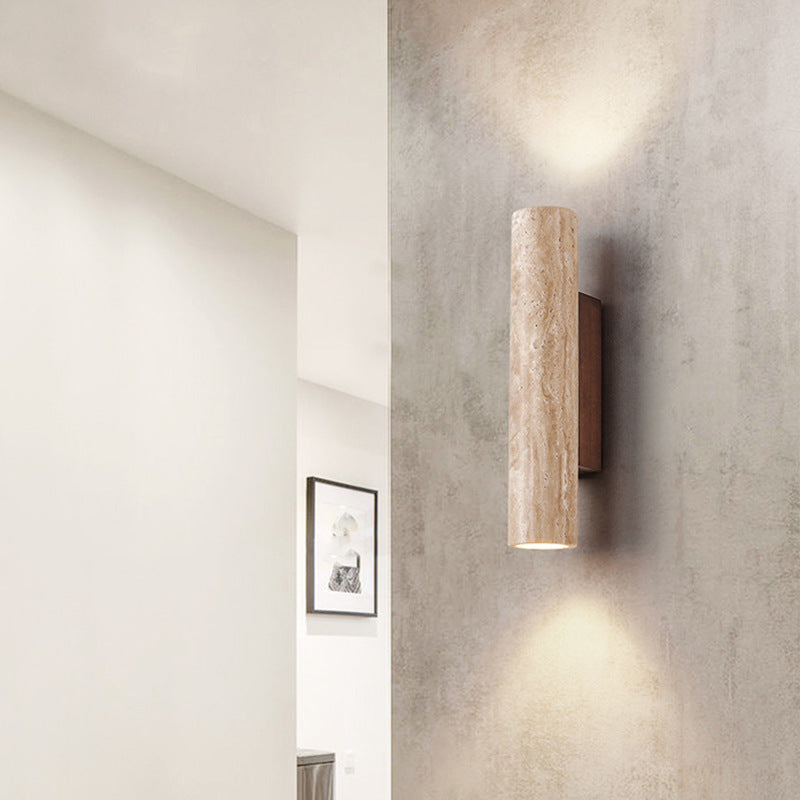 Natural Stone Wall Light in Simple Tube Design