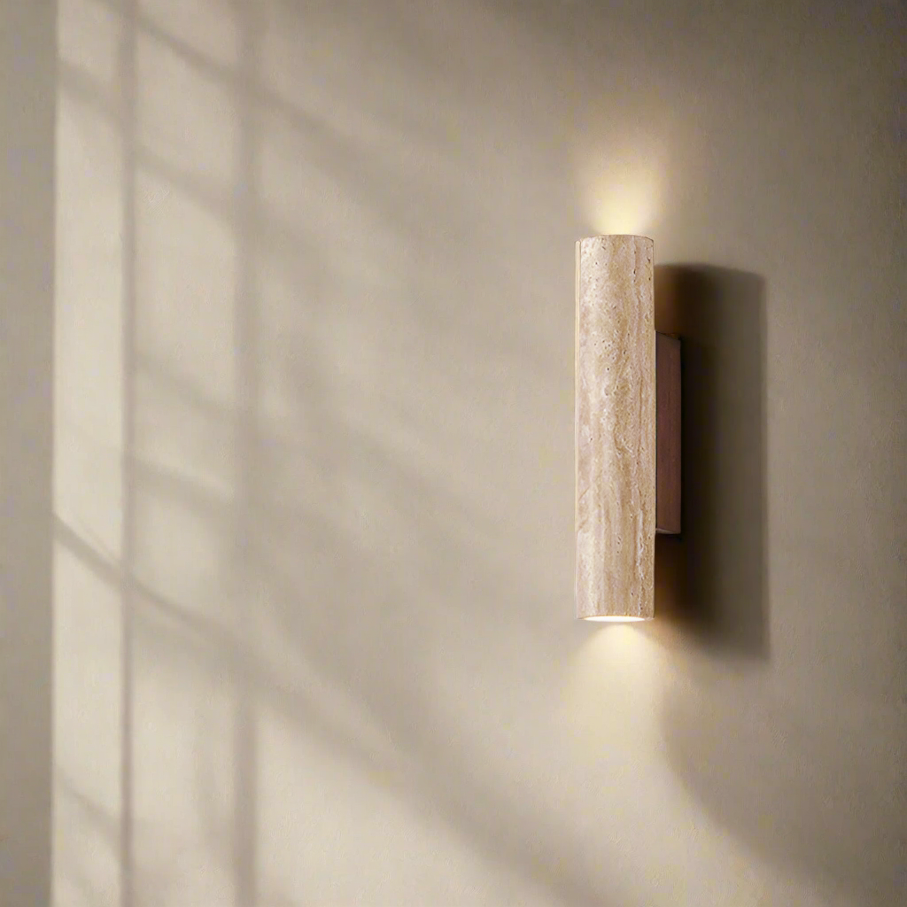 Natural Stone Wall Light in Simple Tube Design