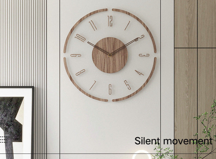 Natural Wood Simple Quiet Wall Clock