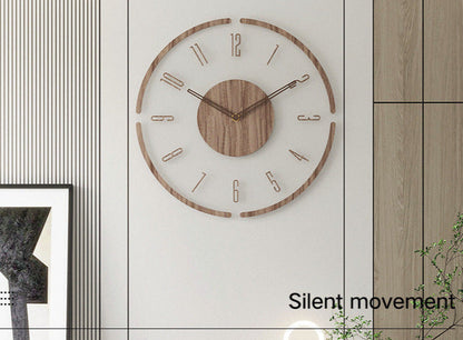 Natural Wood Simple Quiet Wall Clock