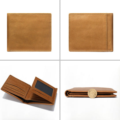 Thin Mens Leather RFID Wallet - Secure Slim Design