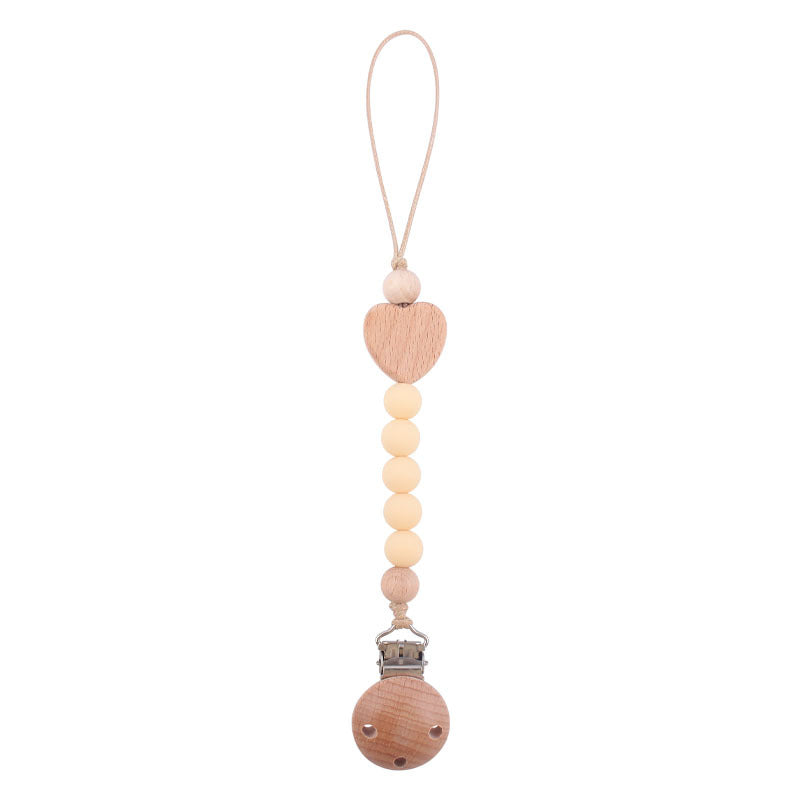 Natural Wooden Baby Pacifier Clip