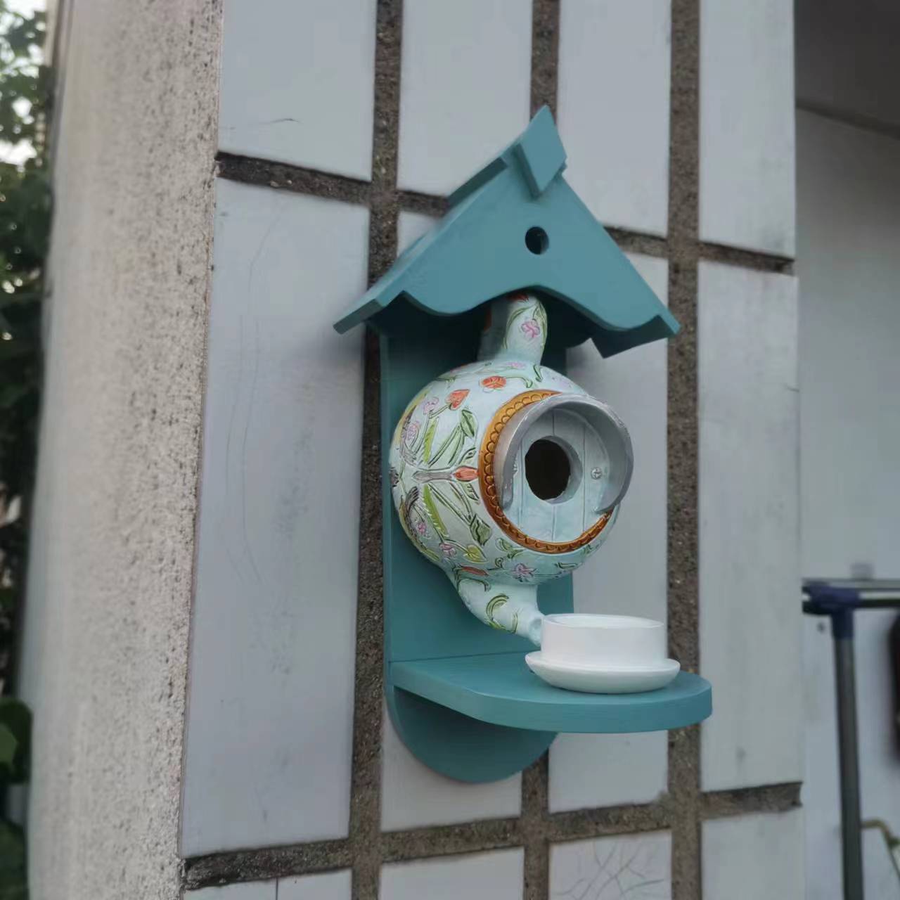 Vibrant Outdoor Bird House Teapot
