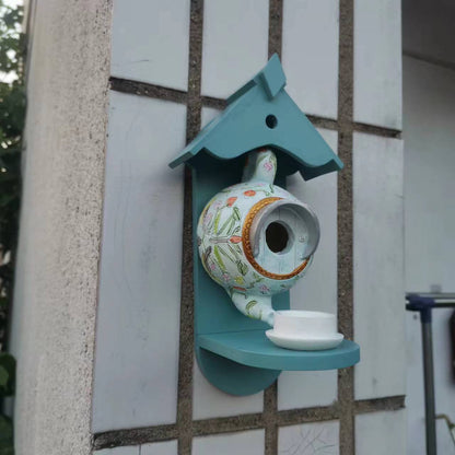 Vibrant Outdoor Bird House Teapot