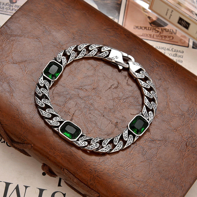 Fashion Diamond Link Unisex Copper Bracelet 9mm Wide