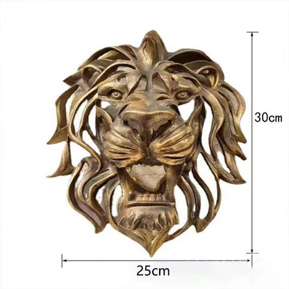 Stylish Lion Head Metal Wall Decor